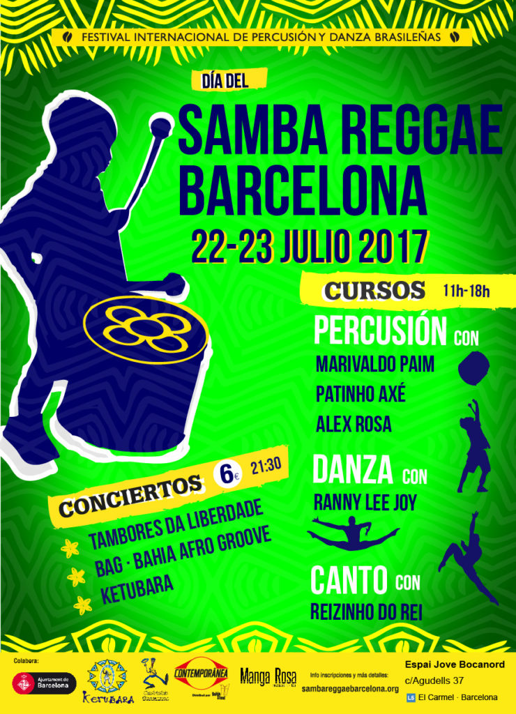 cartel FEstival Samba Reggae en Barcelona