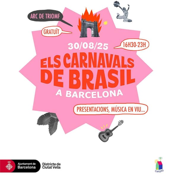 Ketubara aportando la batucada más brasileña en el evento Carnavals del Brasil en arco de triunfo